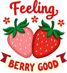 "Feeling Berry Good" Sticker for Black Mug & Other materials use for Holiday