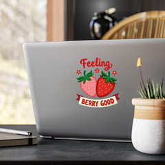 "Feeling Berry Good" Sticker for Black Mug & Other materials use for Holiday