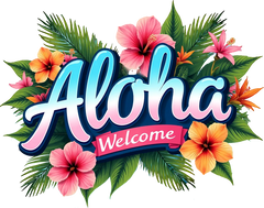 Aloha Sticker for Glass Mug & Other materials use for Holiday