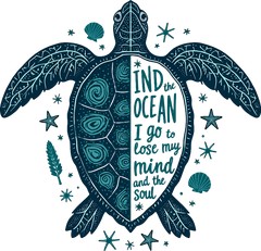 Ind the Ocean i go lost m mind and the soul Sticker for Glass Mug & Other materials use for Holiday