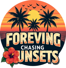 Foreving Sunsets Sticker for Black Mug & Other materials use for Holiday