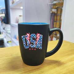 UV DTF Wrap Transfer 11oz Black Ceramic Mug | No Heat Needed | Waterproof | Permanent Adhesive