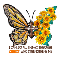 Butterfly Sticker with Inspirational Quote - Yellow and Brown Butterfly Design - Laptop Decal for Computer and Water Bottles