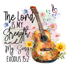 Watercolor Guitar Sticker with Inspirational Quote