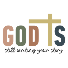 Colorful Cross Sticker with GOD IS still writing your story Print for Laptop Decoration