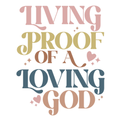 Laptop Sticker - Multicolor - Living Proof of a Loving God - Desk Decor