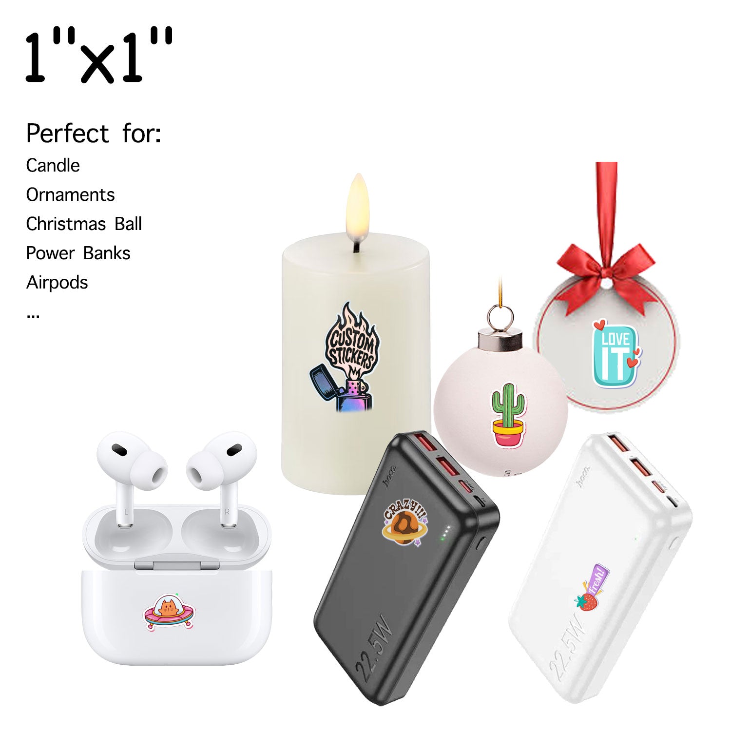 "Christmas Text" Sticker for Cup & Other materials use for Christmas