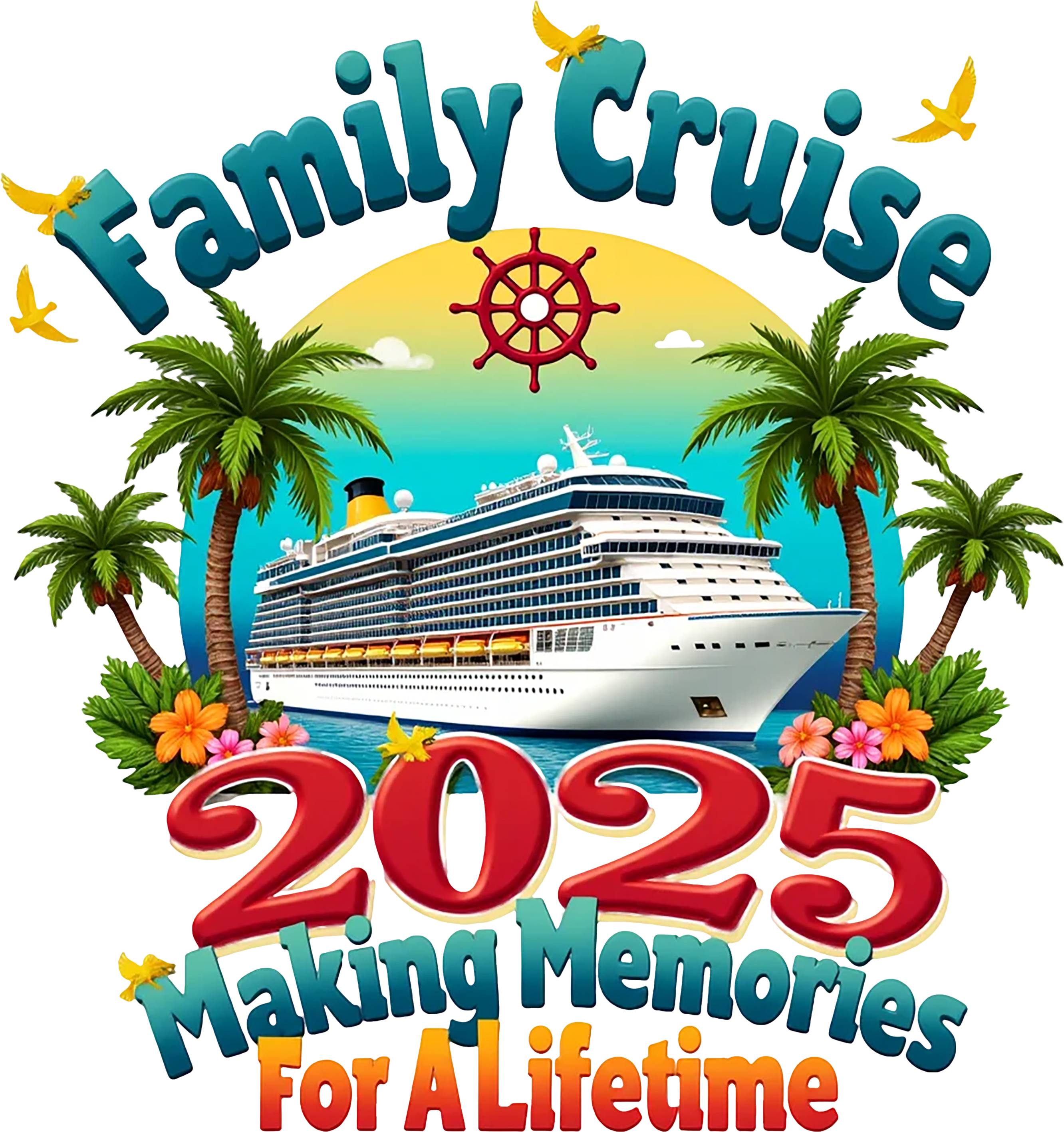 Family cruise 2025 Sticker for Black Mug & Other materials use for Holiday