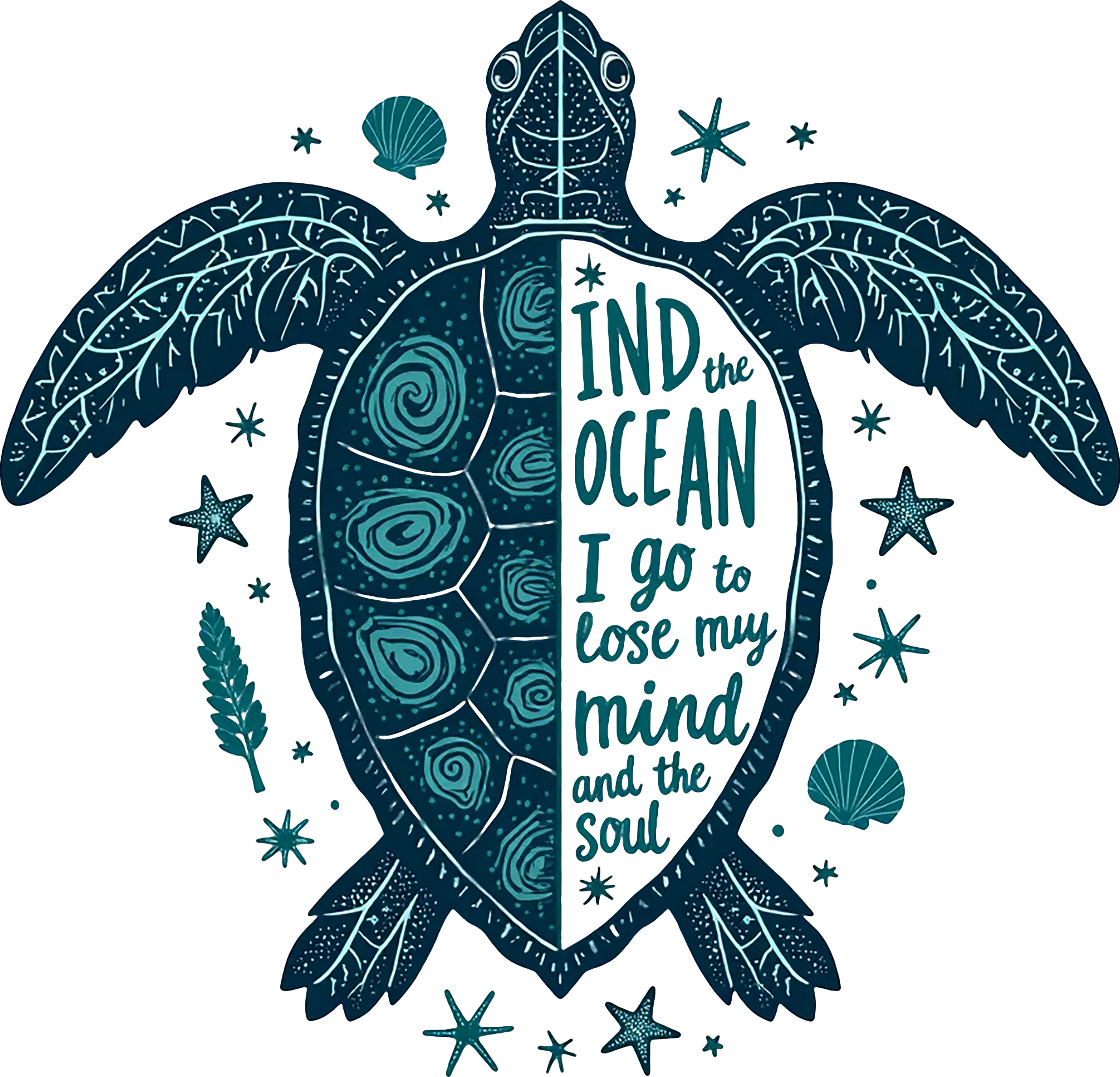 Ind the Ocean i go lost m mind and the soul Sticker for Glass Mug & Other materials use for Holiday