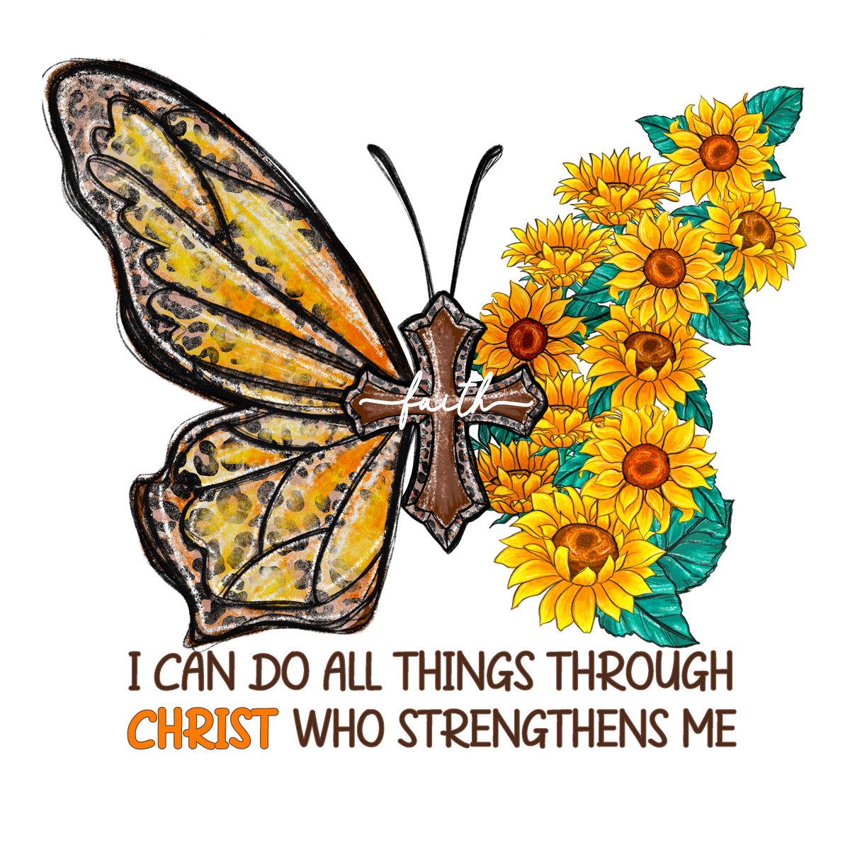 Butterfly Sticker with Inspirational Quote - Yellow and Brown Butterfly Design - Laptop Decal for Computer and Water Bottles