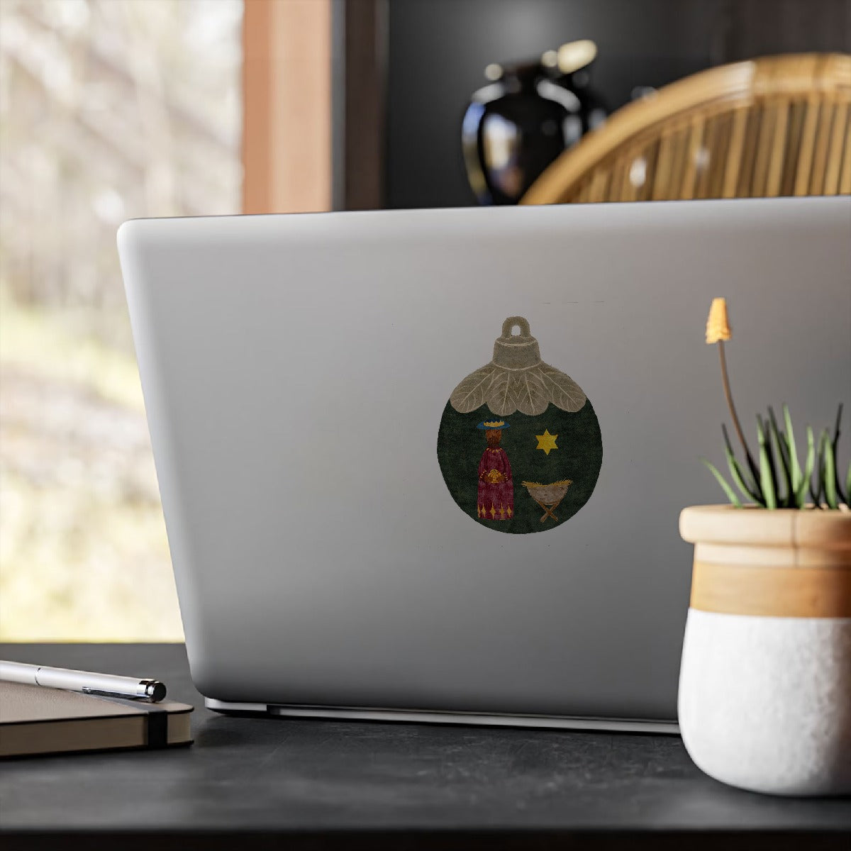 "Christmas ball with Green color" Sticker for Cup & Other materials use for Christmas