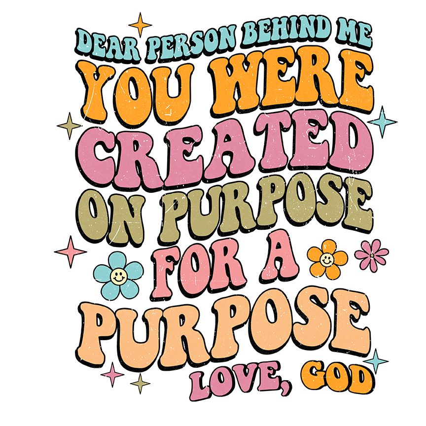 Laptop Sticker - Multicolor Inspirational Quote You Were Created On Purpose For A Purpose